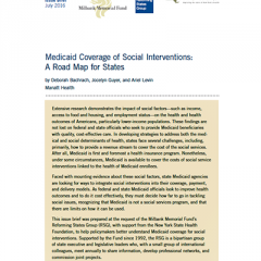 Medicaid Coverage of Social Interventions: A Road Map for States